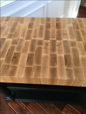 Custom Made Kitchen Island With 4" Thick Butcher Block Top