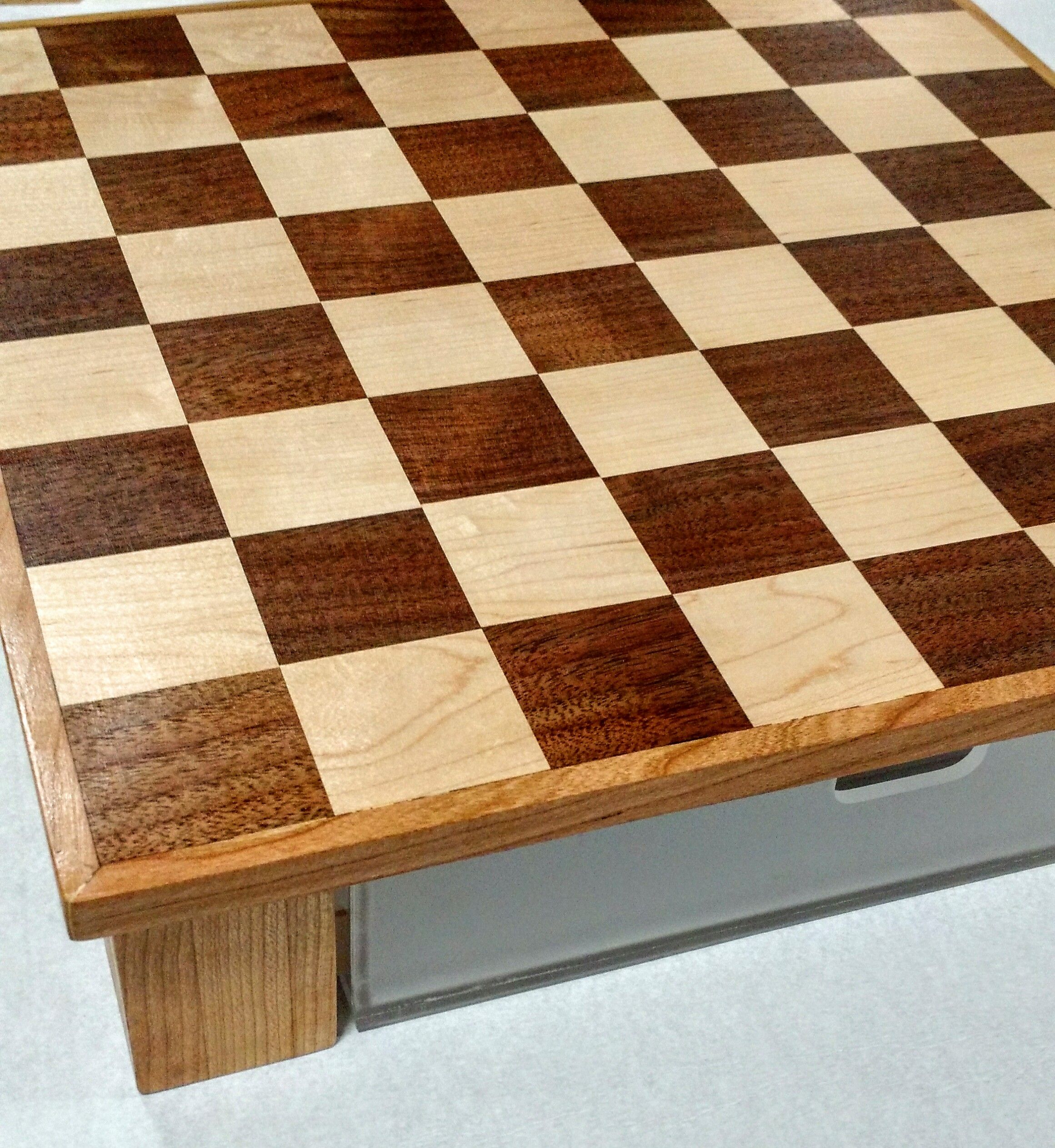 Buy Hand Crafted Custom Wood And Acrylic Chess Board With Drawer, made