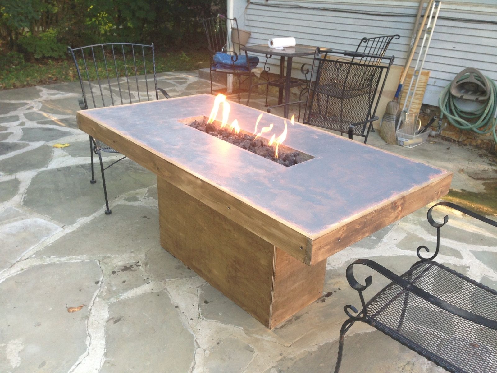 Hand Made Concrete Fire Table by MurrCrete_Designs