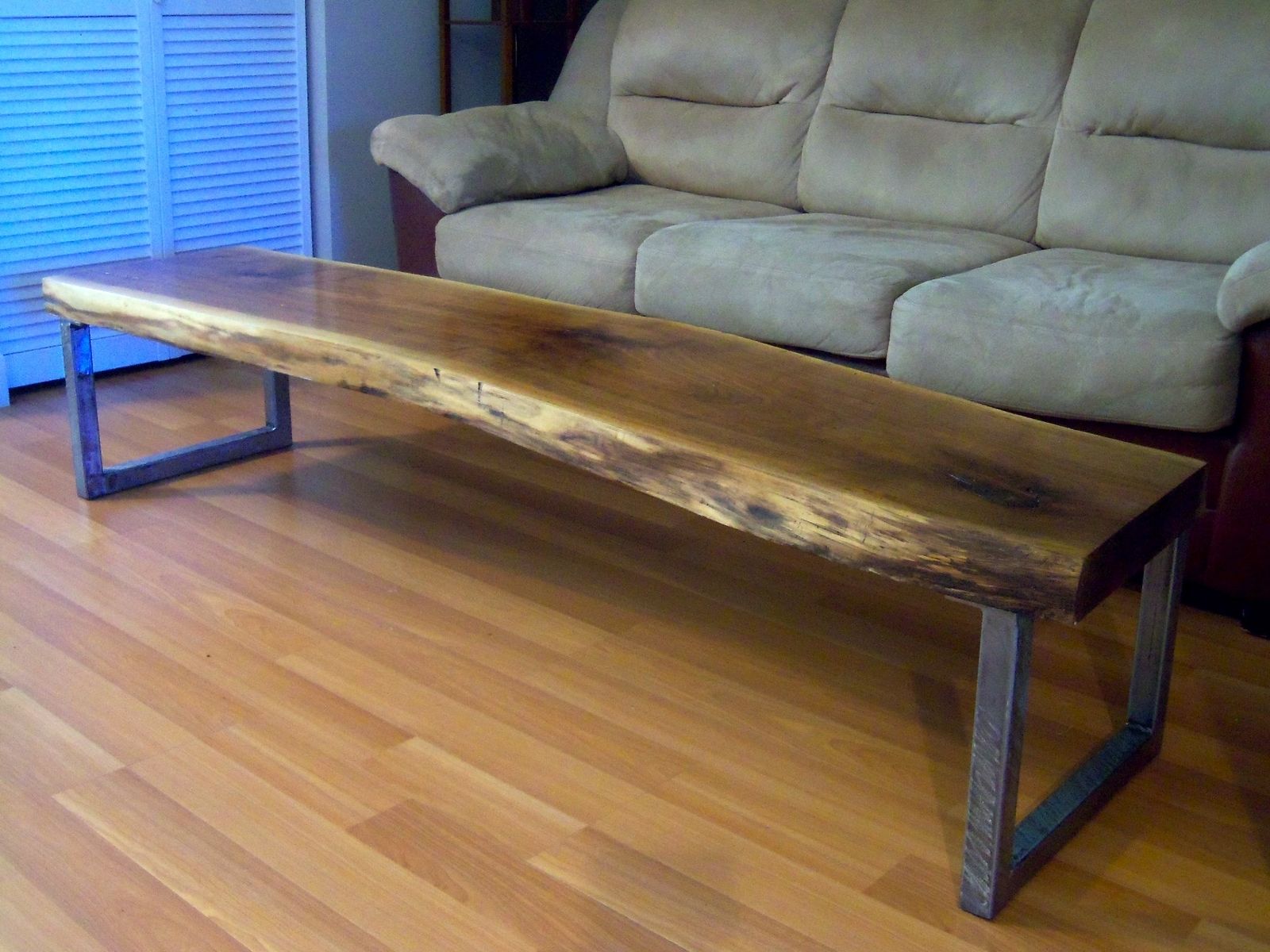 Hand Made Live Edge Black Walnut Coffee Table With Square Legs by Ozma