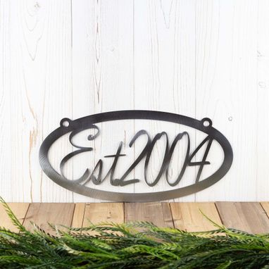 Custom Made Established Sign For House, Metal Sign Personalized Outdoor, Wedding Gift