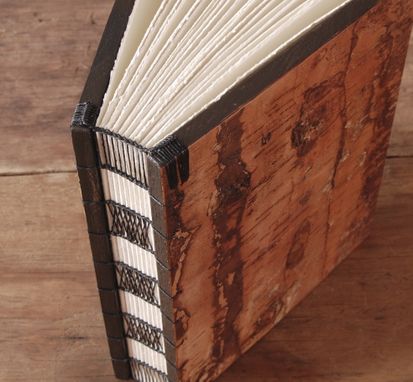 Custom Made Tree Bark Journal - Rustic Bark Journal, Cabin Or  Wedding Guest Book