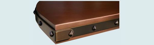 Custom Made Copper Countertop With Dark Brass Strap & Clavos