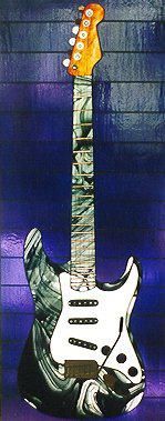 Custom Made Guitar Stained Glass