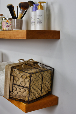 Hand Crafted Bathroom Wall Shelf, Bathroom Floating Shelves, Wooden Bathroom  Shelves, Above Toilet Shelf by Brick Mill Craft Furniture