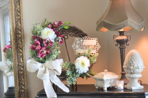 Custom Made Front Door Wreaths, Orchids Wreath, Peony Wreath, Silk Flower Arrangement, Home Decor