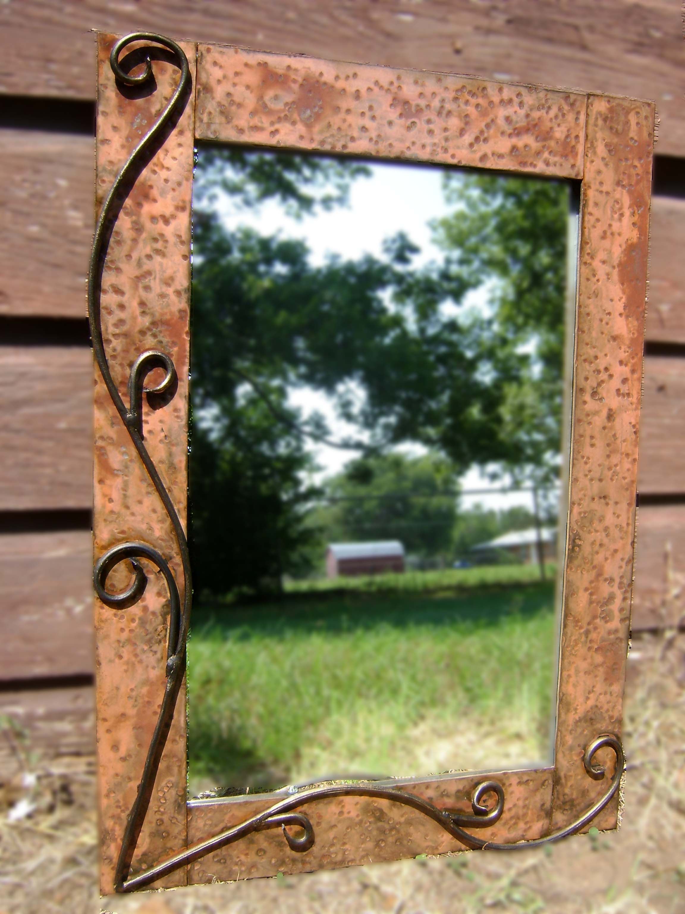 Buy a Hand Crafted Metal Mirror, Rustic Style 28, made to order from ...