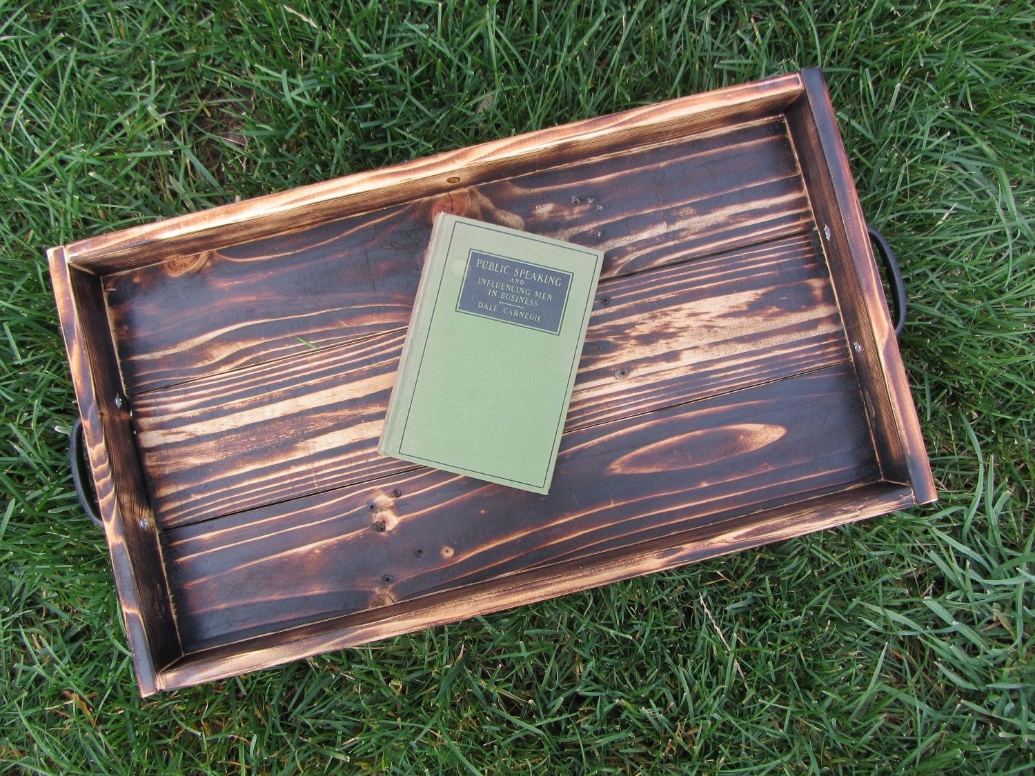 Hand Crafted Wood Serving Tray Made From Reclaimed Pallet Wood Ottoman
