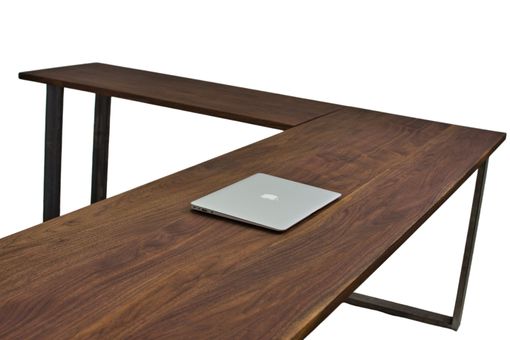 Custom Made Walnut L Desk, Wood Corner Desk, Elbow Desk, Handmade Desk, L Shaped Desk, Custom Desk, Solid Desk