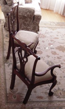 Custom Made Side And Arm Chair, Chippendale, Townsend Style, Mahogany