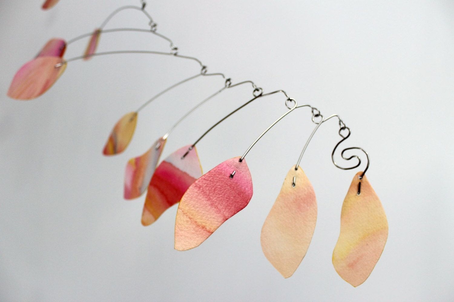 Hand Crafted Hanging Mobile - Rose Petals Abstract Art Kinetic ...