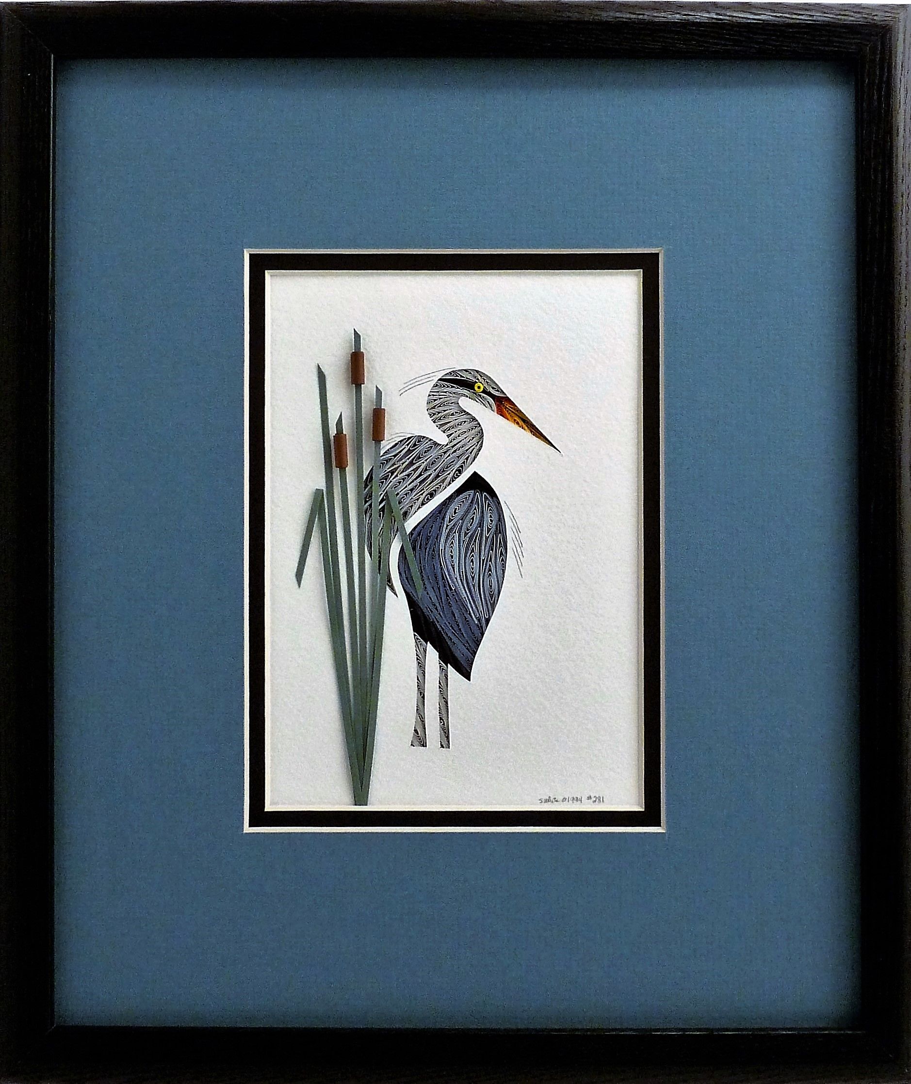 Buy Hand Crafted Blue Herons Quilled Framed Wall Art New Hampshire