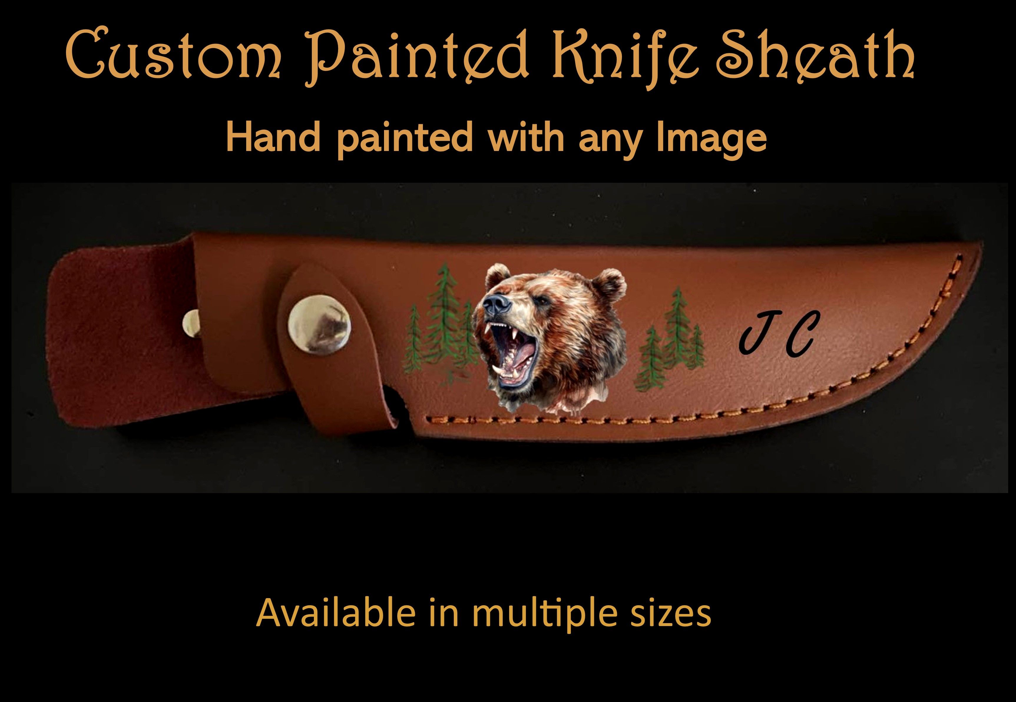 Hand Made Custom Knife Sheath, Custom Leather Knife Sheath, Knife