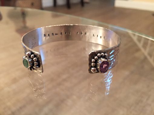 Custom Made Sisters For Life Cuff Bracelet