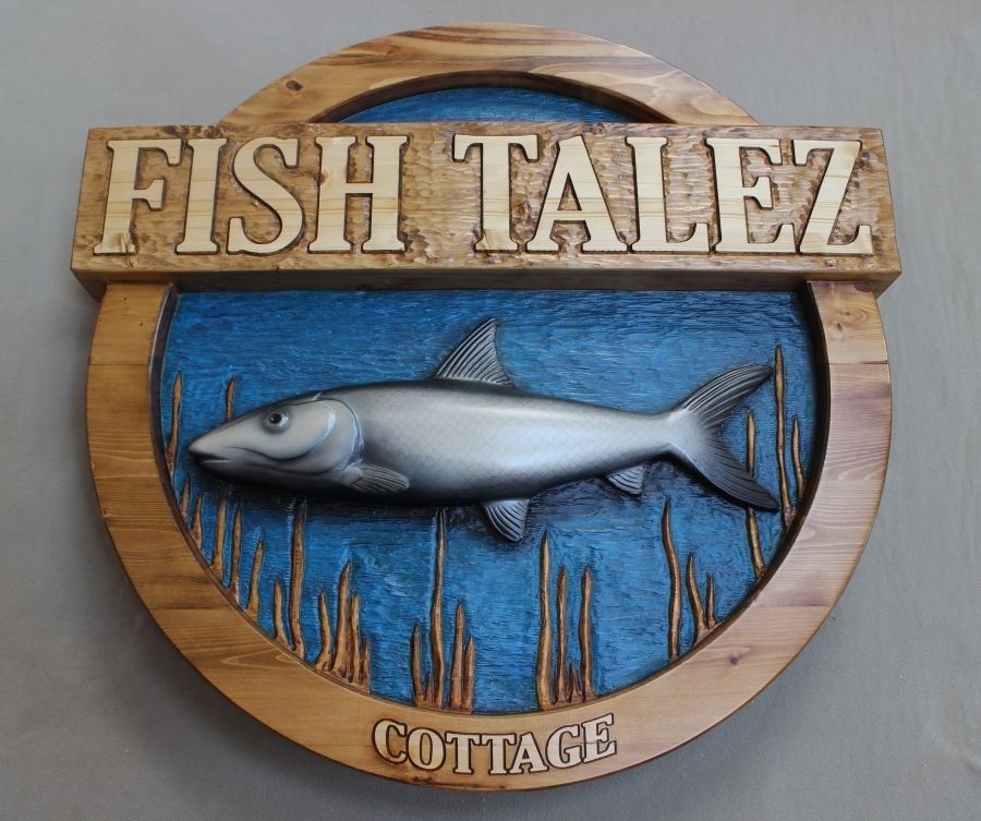 Hand Crafted Wooden Signs, Cottage Signs, Cabin Signs, Fish Signs, Fish