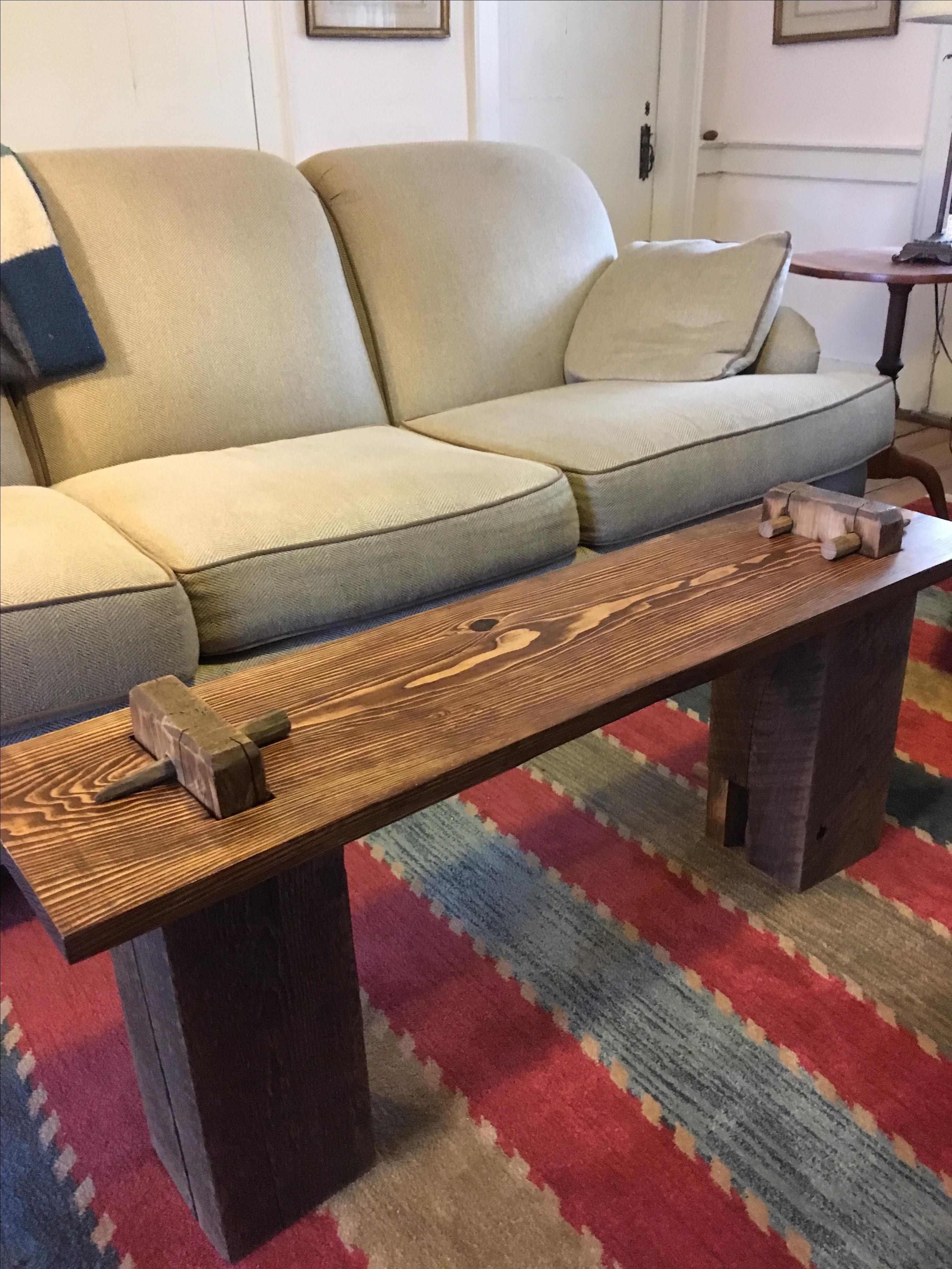 Buy Hand Made Reclaimed Barn Beam Coffee Table Or Bench, made to order