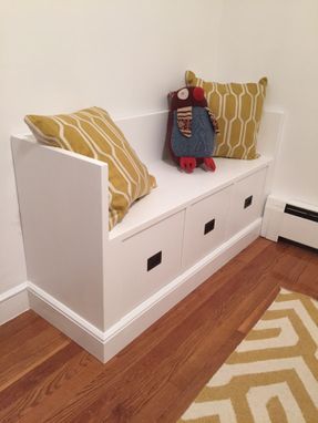 Hand Crafted Nursery Storage Bench By Maker Woodworker