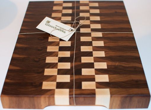 Custom Made End Grain Walnut And Maple Wood Cutting Board