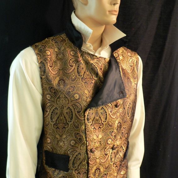 Hand Made Steampunk/Victorian Men's Gold Brocade Vest by Khloes Custom ...