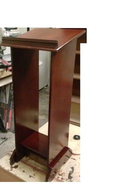 Custom Made Solid Wood Custom Made Cherry Laquered Stand Up Lectern Podium