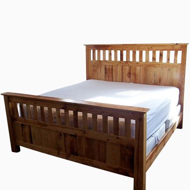 Custom Made Vintage Reclaimed Wood Mission Style Bed Frame