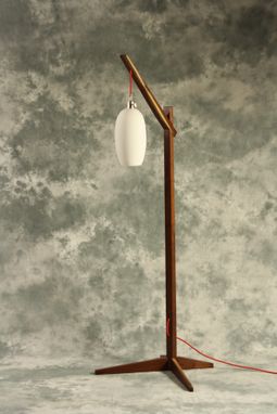 Custom Made Egret Lamp: Walnut / Cotton Color Cord / East Fork Pottery Shade / Japanese Joinery Assembly