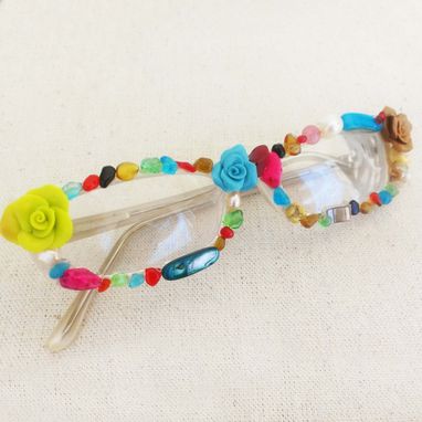 Custom Made Custom Embellished Eye Glasses - Adorable And Quirky Reading Glasses