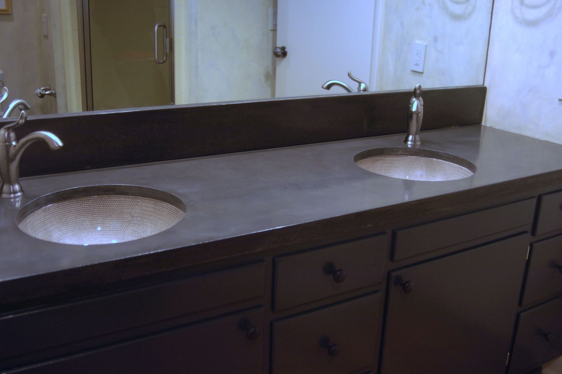 Hand Crafted Concrete Vanity Countertop With Matching Backsplash