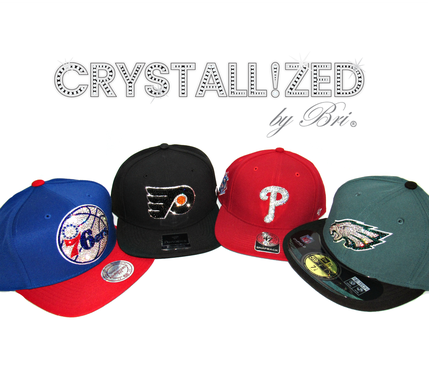 Custom Made Any Team Crystallized Snapback Baseball Cap Nfl Nhl Mlb Nba Genuine European Crystals Bedazzled
