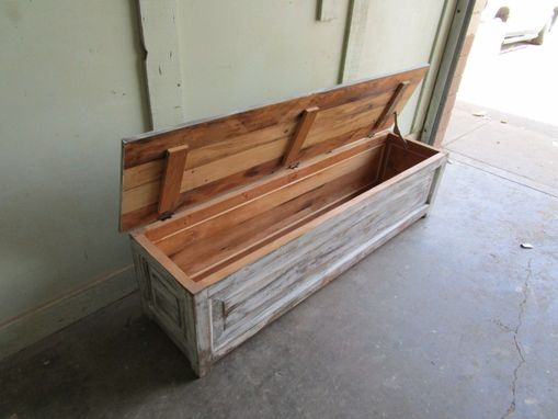 Custom Made Table Bench Chest Made From Reclaimed Wood In The Usa