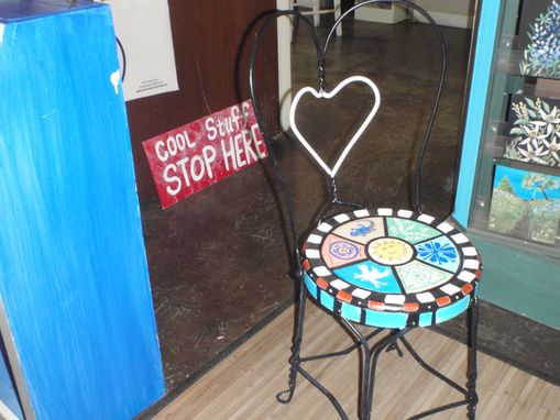 Custom Made Hand Painted Mexican Tile Bistro Chair