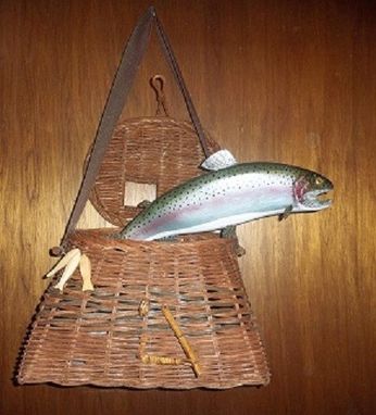 Custom Made 17" Rainbow Trout And Creel