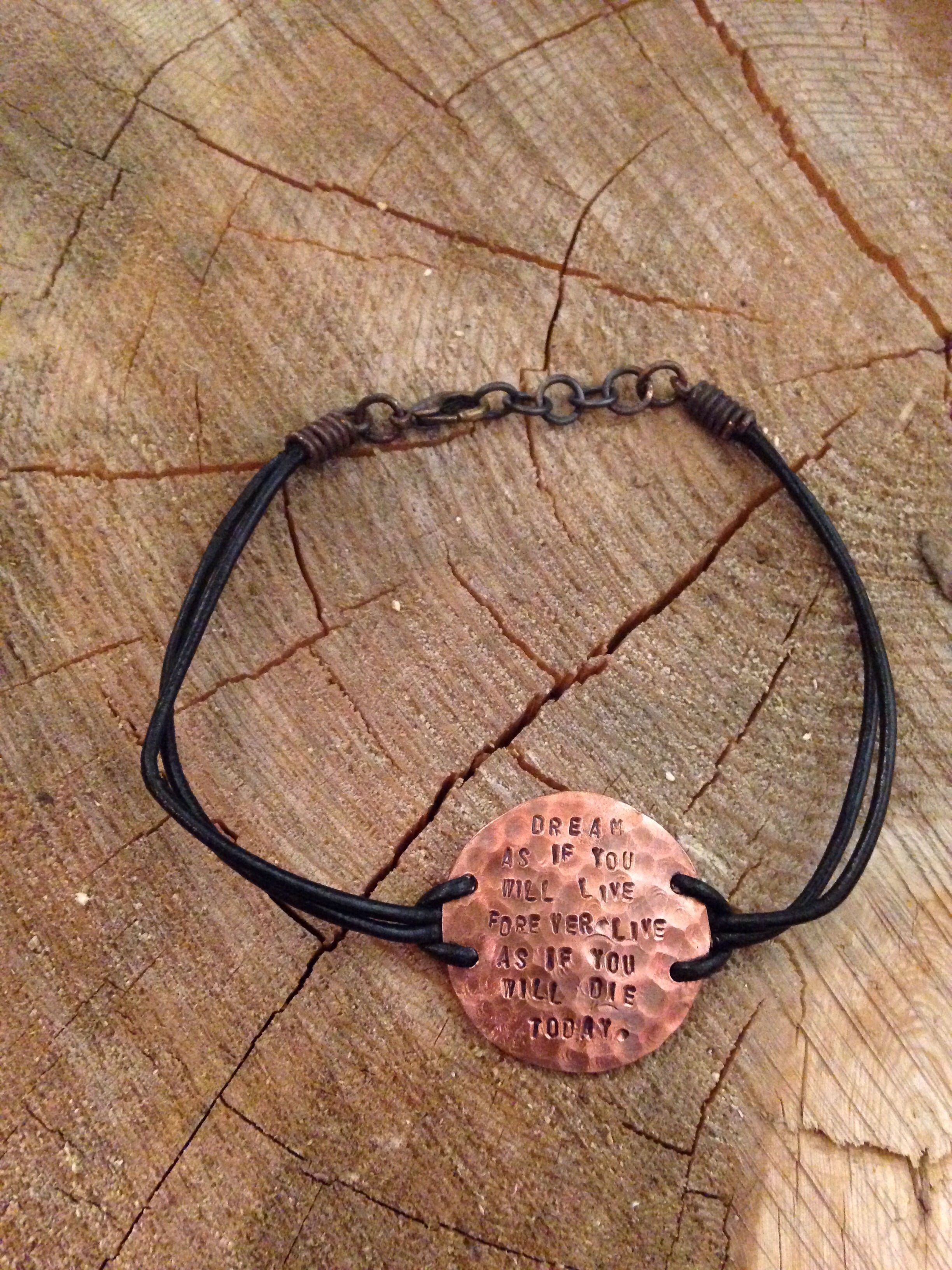 Hand Crafted Hand Stamped Bracelet by Milibe Designs