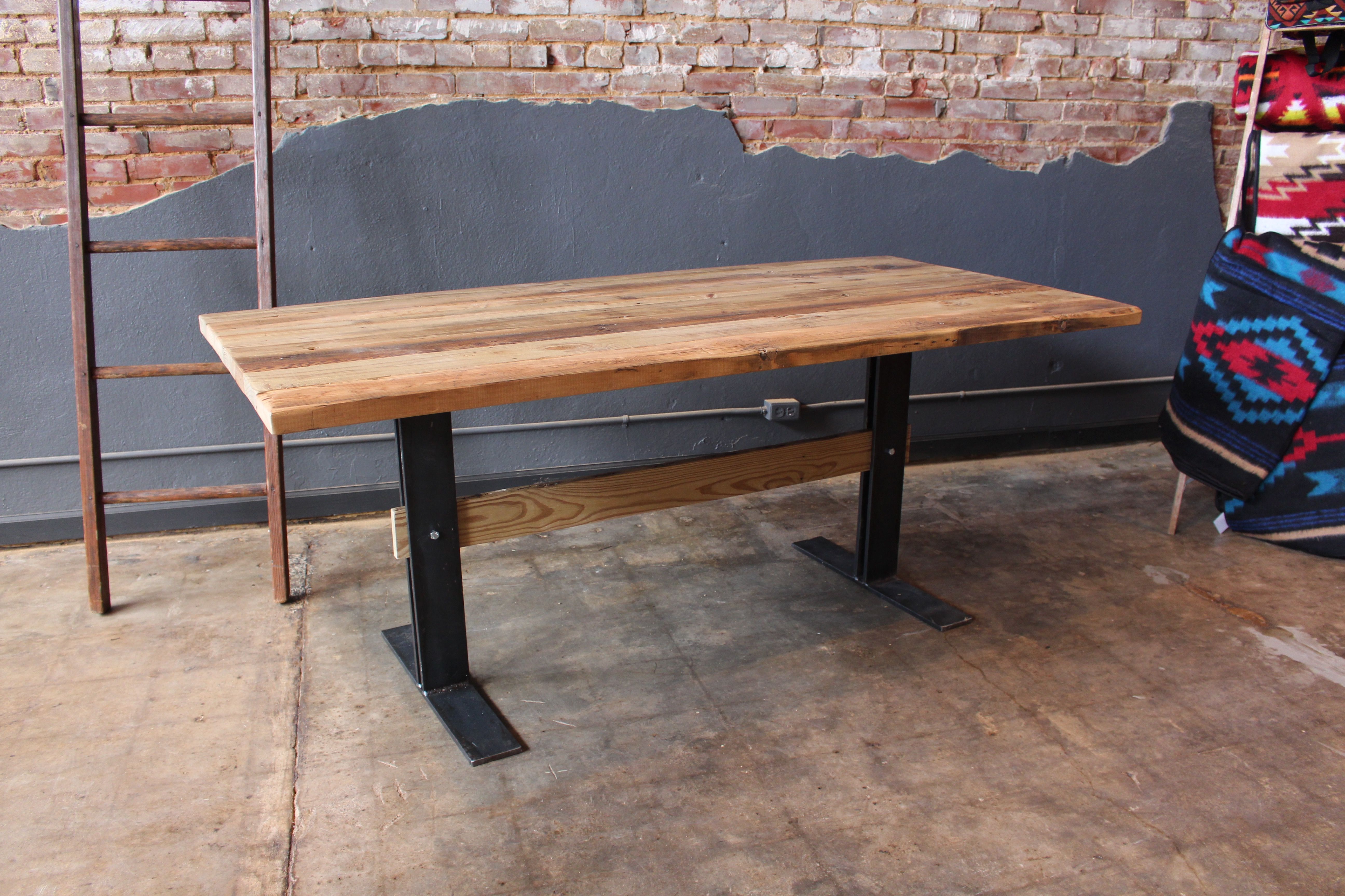 Hand Made Reclaimed Trestle Dining Table by callum east design