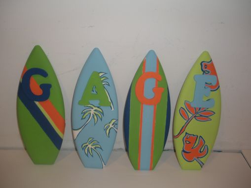 Custom Made 1ft Nursery Wood Surfboard Letters