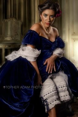 Custom Made Scarlett O Hara Gone With The Wind Blue Velvet Portrait Gown Dress Costume Adult