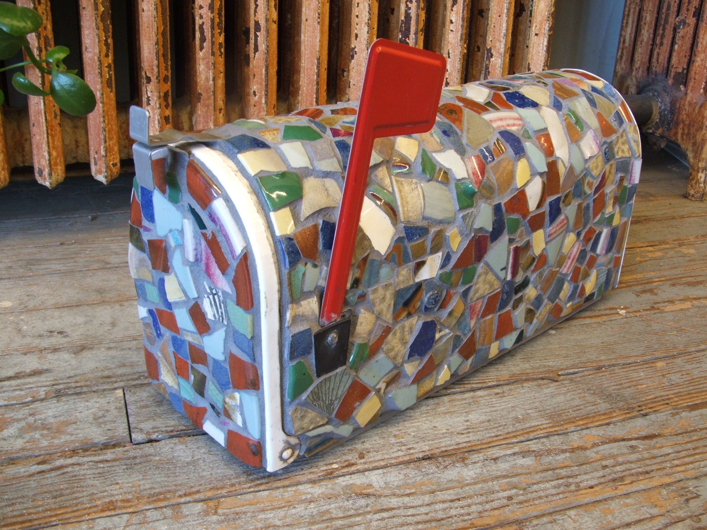 Buy Custom Made Broken China Mosaic Mailbox Handmade Pottery Tiles
