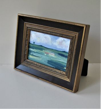 Custom Made Original Framed Impressionist Acrylic Landscape Painting, 9" X 7"