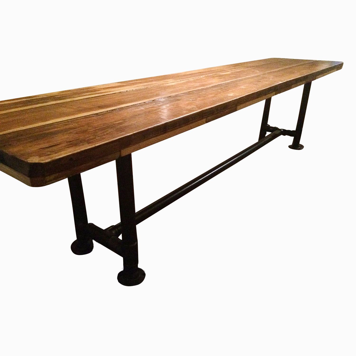 Get Back Inc Industrial Brown Sharpe Plank Top Dining Table