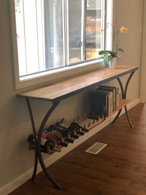 Custom Made Modern Rustic Console Table: Wine Bar, Wet Bar, Cookbook Shelf