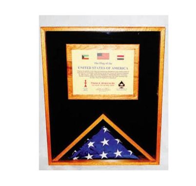 Custom Made Military Memorial Flag Medal And Certificate Display Case