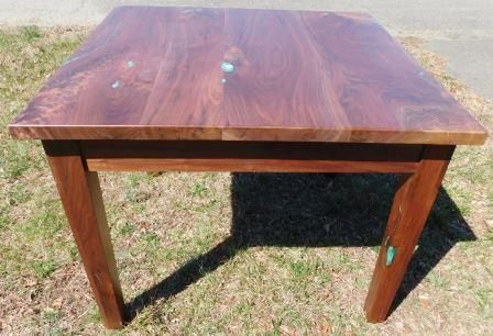 Custom Made Figured Walnut Table With Inlays