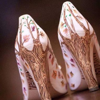 Custom Made Fall Wedding Shoes Trees Country