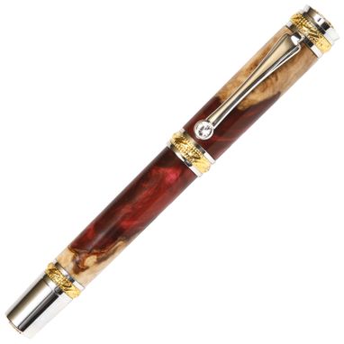 Custom Made Lanier Majestic Fountain Pen - Red Tide - Mf1w152