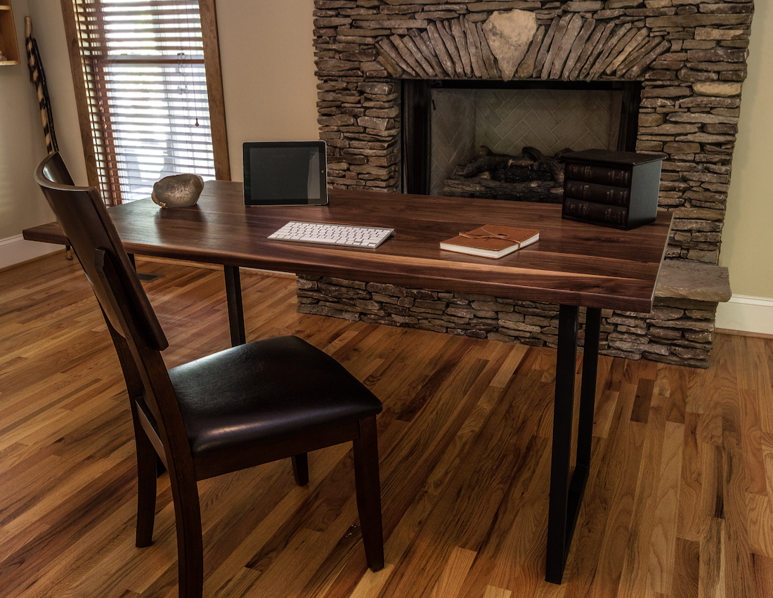 Custom walnut store desk