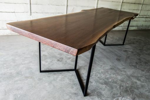 Custom Made Modern Walnut Live Edge Dining / Conferencetable