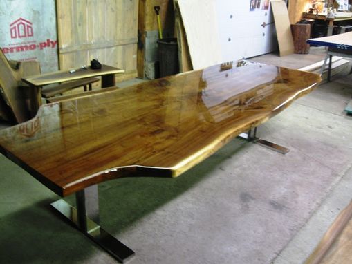 Custom Made Black Walnut Live Edge Slab Table