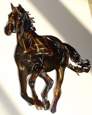 Custom Made Running Horse Metal Wall Art Sculpture