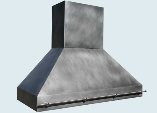 Custom Made Zinc Range Hood With Stainless Pot Rail
