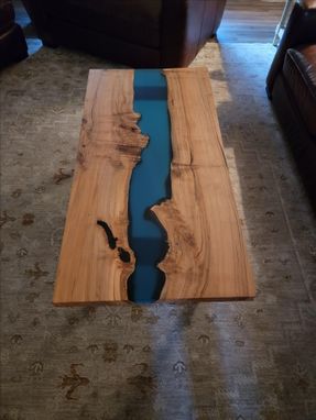 Custom Made Burl Maple River Coffee Table